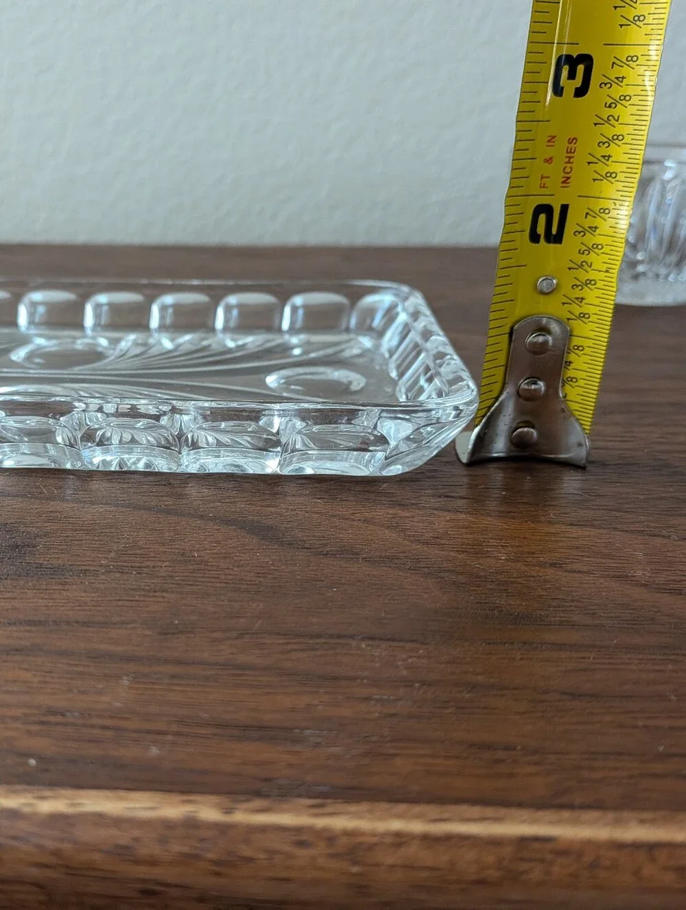 Princess House Crystal Swirls & Dots Creamer Sugar And Tray Set- 3 Pieces